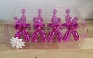 4er Set Luftballon Hund Weihnachtsschmuck Metallic Rosa Kunststoff - Bild 1 von 11