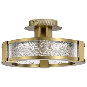 Nuvo Lighting 62/2001 Darrow 14"W Semi-flush Ceiling Fixture - Brass - Picture 1 of 11