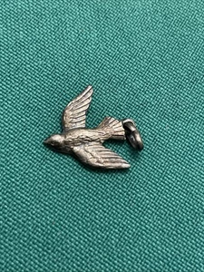 Ciondolo uccellino colomba vintage italiano "Vieni Spirito Santo illuminami" - Foto 1 di 5