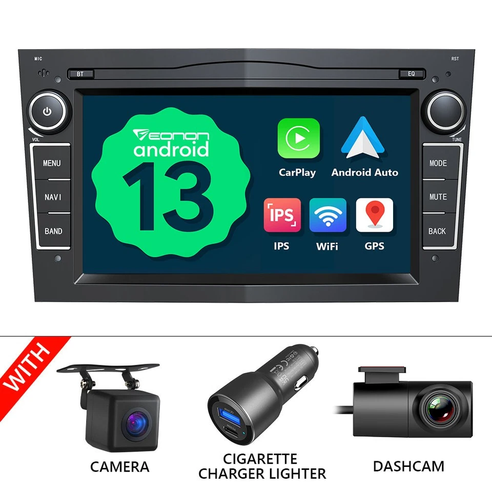 DVR+CAM+Android 13 Carplay Autoradio GPS 2+32G Für Opel Astra H Corsa C/D Zafira - Bild 1 von 4