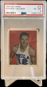 1948 Bowman #14 Howard Dallmar, PSA 6 EX-MT, Rookie RC, Philadelphia Warriors. - Bild 1 von 4