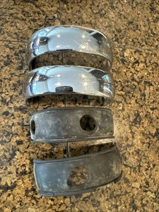 GENUINE Mercedes-Benz 190SL W121 PAIR Rear Bumper Joint Covers w/ Plastic Gasket - Picture 1 of 22