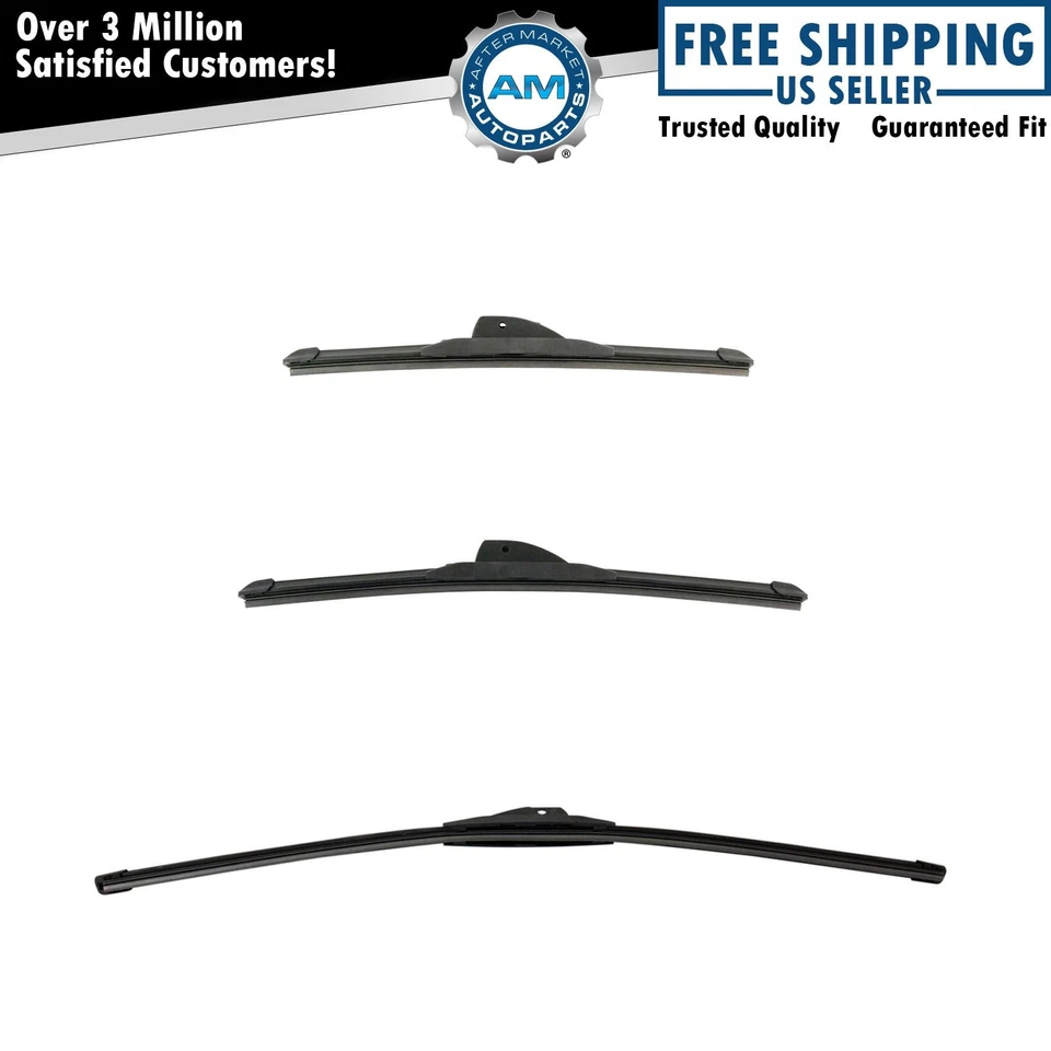 Juego de 3 escobillas limpiaparabrisas delanteras y traseras Trico Tech Foto 1 de 4