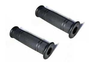Coppia Manopole SCRAMBLER HERITAGE 7/8" - 22mm NERE in gomma cafè racer caferace - Foto 1 di 2