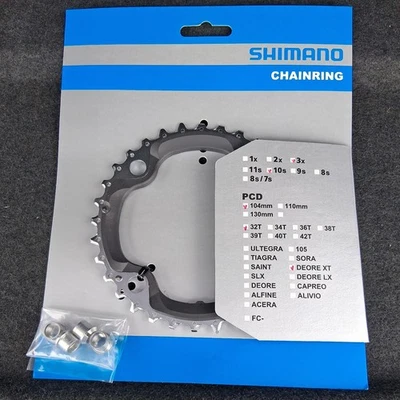 Plato Shimano Deore XT FC-M770-10 104mm BCD 4 Brazos Tipo B 32T-AE - NUEVO Foto 1 de 4