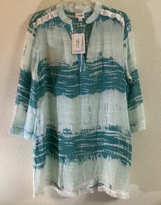 LuLaRoe Coastal Shirt Cover Up Damen Gr. M (10-12) grün Taschen neu mit Etikett - Bild 1 von 6