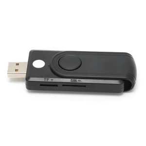 Card Reader Mini Portable Intelligent SD/TF ID MultiPort SIM Phone Cards Rec NEW - Afbeelding 1 van 12