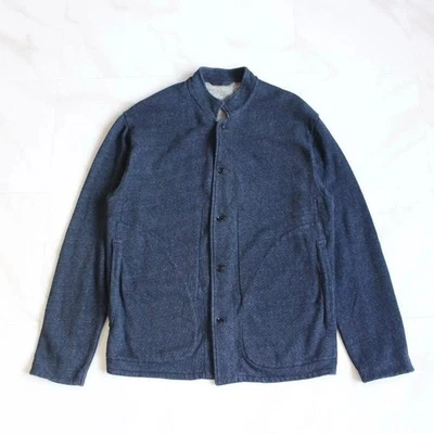 Chaqueta a medida de mezclilla de algodón 45R 45 rpm azul marino talla 3 hecha en Japón Foto 1 de 4