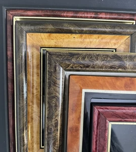 Set Vintage zweifarbige Bilderrahmen braun hellbraun gold weinrot Galerie Wandkunst Dekor - Bild 1 von 24