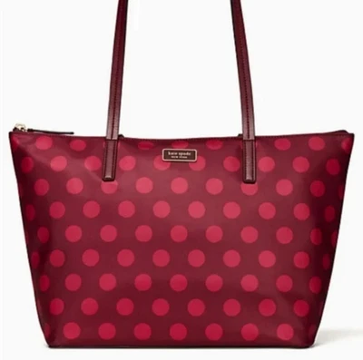 Nuevo con etiquetas Bolso de Mano Kate Spade Hayden con Cremallera Superior Blackberry Lunares Bolso Cartera Foto 1 de 3