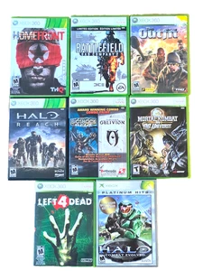 Lot of 9 Xbox 360 Games Left 4 Dead Halo Bioshock Mortal Kombat Battlefield Test - Picture 1 of 15