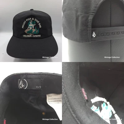 Volcom Stone Hawaii Frisky Fish & Drive BAR Mermaid Black Snapback Hat Cap - Image 1 of 4