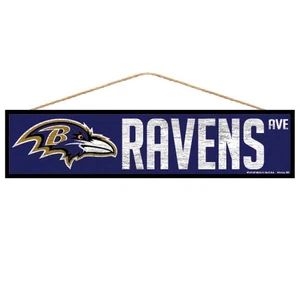 Baltimore Ravens Sign 4x17 Wood Avenue Design - Picture 1 of 1