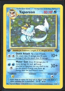 Vaporeon 1ª Edición Holo 12/64 Jungle 1999 Pokemon WoTC - Imagen 1 de 2