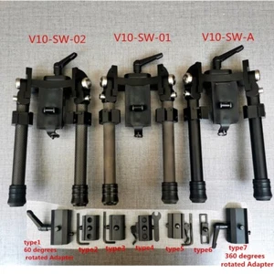 V10 Carbon Fiber Tactical Rifle Bipod Mount 6.5-9" Adjustable QD Sling Swivel - Picture 1 of 29