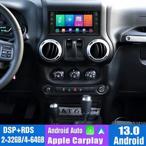 7'' Android 13.0 Car Stereo Radio Apple CarPlay GPS For Jeep Wrangler 2007-2017 - Picture 1 of 26