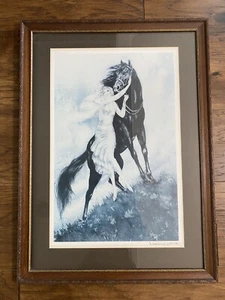 Louis Icart Large Framed Color Print ''Youth'' 1930 Paris Woman Horse - Picture 1 of 7