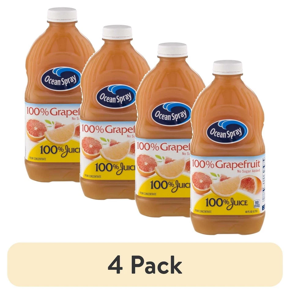 (4 Pack) Ocean Spray 100 Juice Grapefruit 60 FL Oz 1 Count
