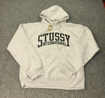 Sudadera con capucha Stussy International para hombre XXL jaspeado ceniza nueva con etiquetas Foto 1 de 4