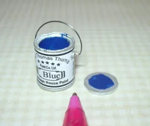 Miniatur Sir Thomas Daumenmaldose mit Deckel, blau (Typ #2): Puppenhaus 1/12 - Bild 1 von 1