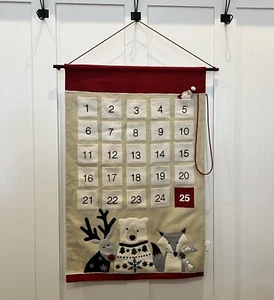 Caja y Barril 2022 Lana Navidad Adviento Calendario Oso Polar Zorro Reno 33”x2 - Imagen 1 de 11