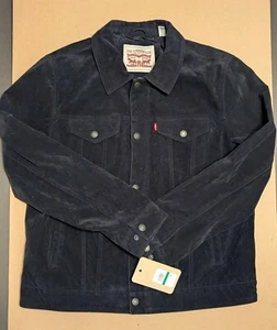 Levi's Rayon Trucker Jacket Navy Blue LM3RS544 Size Large - Picture 1 of 6
