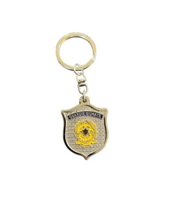Portachiavi Metallo Guardie Giurate GPG IPS Repubblica Argento Italia New - Immagine 1 di 4