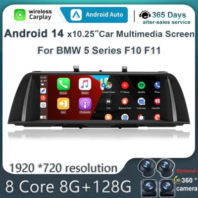 Andorid 13 10,25'' für BMW 5er F10 F11 NBT CarPlay Autoradio GPS Navi Car Audio - Bild 1 von 4