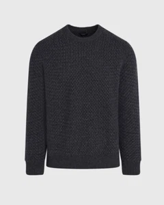 New Club Monaco Basket Weave 100% Cashmere Crewneck Charcoal Size Large $398 - Picture 1 of 4