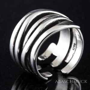 Anillo de plata 925 anillo ajustable abierto vintage R0710 - Imagen 1 de 12