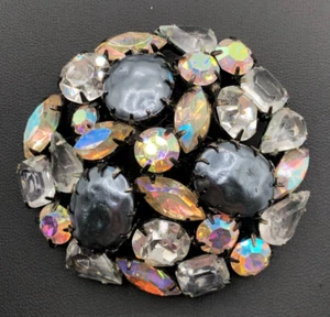 Vintage grau Strass grau Faux Barock Perle japanisch Retro MCM 50er Jahre Regency?? - Bild 1 von 8