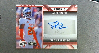 2020 Sage Hit Premier Draft Red Autograph #32 Terrell Burgess Auto - Image 1 of 2