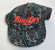 Vintage 90s Budweiser Bud Dry Draft Snapback Hat Cap Lizard Neon Orange Rare