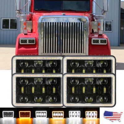 4X Faros LED para Freightliner FLD120 FLD112 4x6"" Luz Alta/Baja Viga Sellada Foto 1 de 4