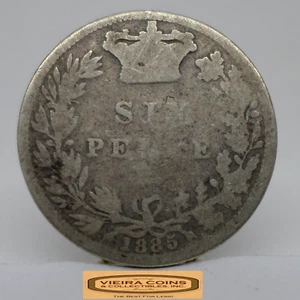 1885 Great Britain Silver Sixpence - #C48240NQ - Picture 1 of 2