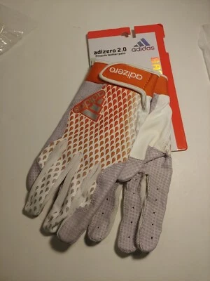 Guantes de bateo Adidas Adizero 2.0. Naranja, blanco. Talla XL. Palma de cuero Pittards. Foto 1 de 3