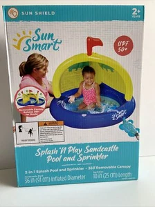 Sun Smart Splash N Play Sandcastle Pool and Sprinkler Removable Canopy - Picture 1 of 4