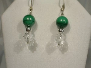 Malachite Dangle Earrings - Picture 1 of 1