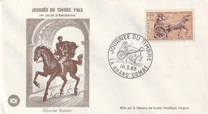Enveloppe Philatélique 1er jour Journée du timbre La Grand' Combe 1963 FDC - Foto 1 di 2