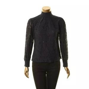 LAUREN RALPH LAUREN Women's Petites Lace Illusion Blouse Shirt Top TEDO - Picture 1 of 2