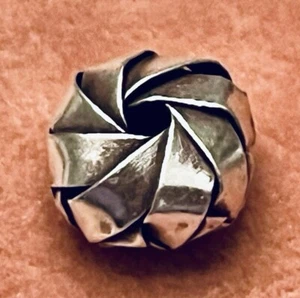 7 Bali Beads 925 Sterling RARE ORIGAMI design From 2004. Heavy 9g, 4x6mm - Picture 1 of 7