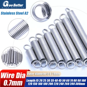 Wire Dia 0.7mm Expansion Springs Loop Tension Expanding Extending 15-300mm long - Picture 1 of 11