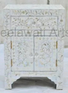 Mother of pearl Bedside 2 Door 1 Drawer - Picture 1 of 4