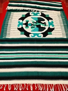 Native American/Indian Mexican Style Wool Woven Blanket Rug Wall Art 84”x 48” - Picture 1 of 6