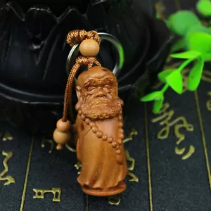 Llavero Estatua Dharma Patriarca Bodhidharma Madera China Talla 3D Escultura - Imagen 1 de 4