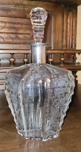 Edle Karaffe Bleikristall geschliffen Flasche Dekanter Silber Montur Baccarat - Bild 1 von 11