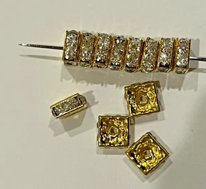 20 cuentas cuadradas Swarovski oro/cristal 8x8 mm  - Imagen 1 de 1