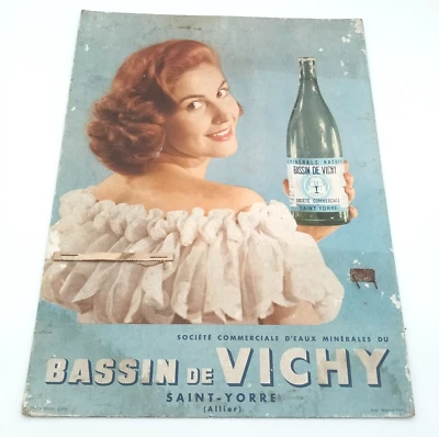 Ancienne Affiche PUBLICITAIRE Carton Eau Bassain de vichy Vintage - Photo 1/4