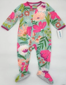 NWT Toddler Girl Carter's Footed PJ Size 18 Month Pink Floral Retail $20 - Picture 1 of 6