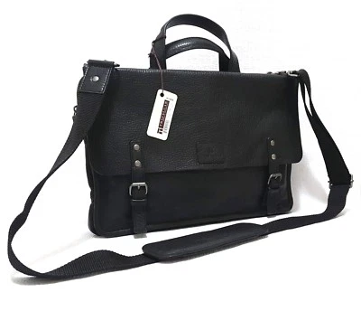 Trafalgar Murray Hill Messenger Bag Briefcase Leather Black - Image 1 of 4